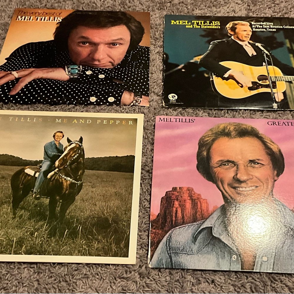 Mel Tillis Record Lot - 4 Records - Greatest Hits, Me & Pepper, Etc.